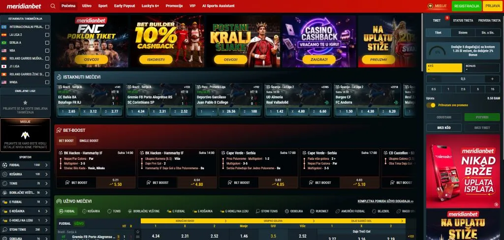 Meridian Bet, sportska sekcija